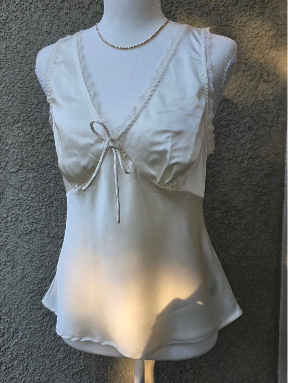 A New Day Ivory Lace Trim Cami Top - Size Small